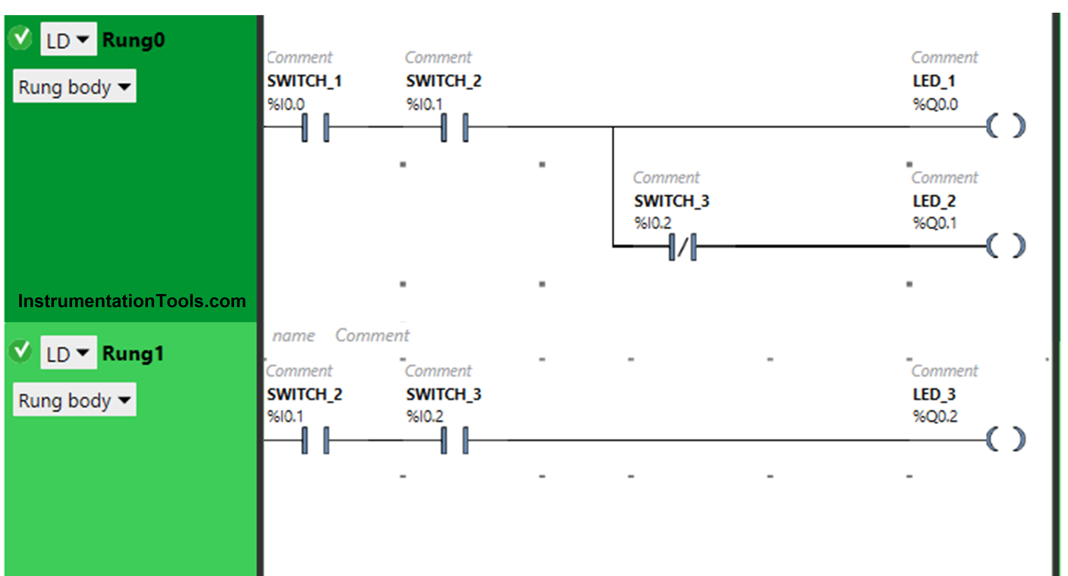 PLC Programming LED Logic