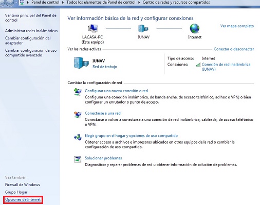 Opțiuni de internet în Windows 7 Opțiuni de internet în Windows 7