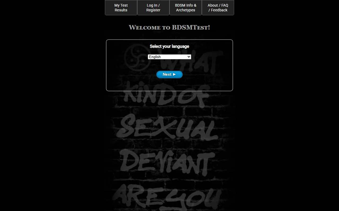 Screenshot of Bdsmtest