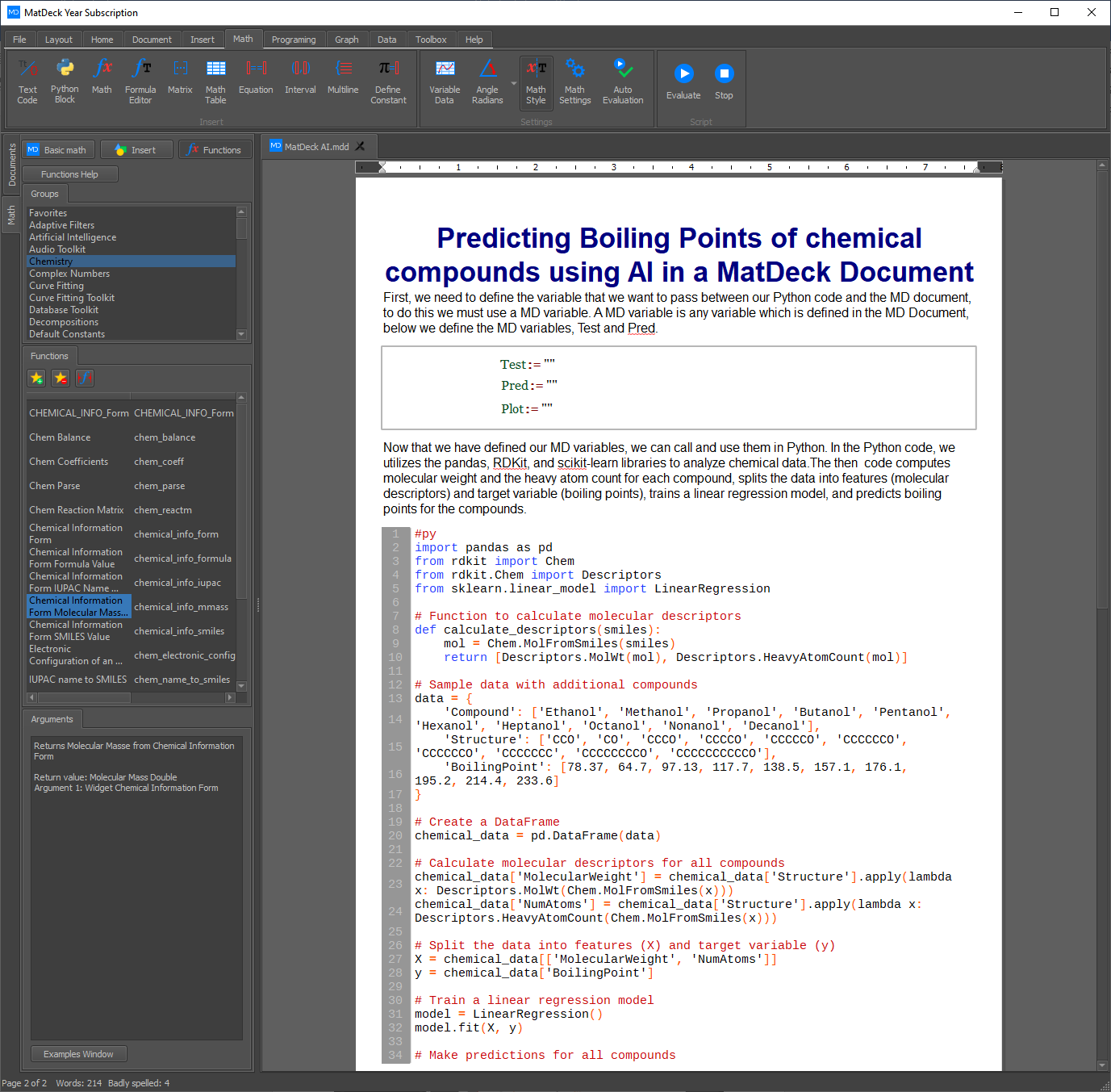 Utilizing Python AI Model in MatDeck