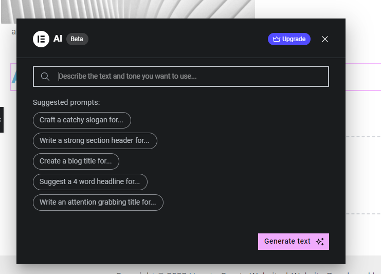 elementor ai text generator