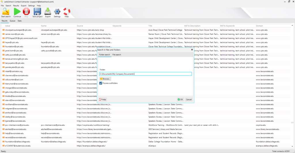 Search in files & folders