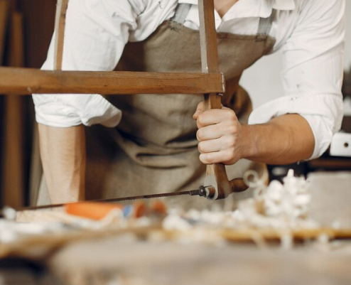 A carpenter as a symbol of how to find a job after rehab