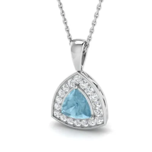 Trillion Aquamarine Birthstone Necklace Trillion Aquamarine Birthstone Necklace