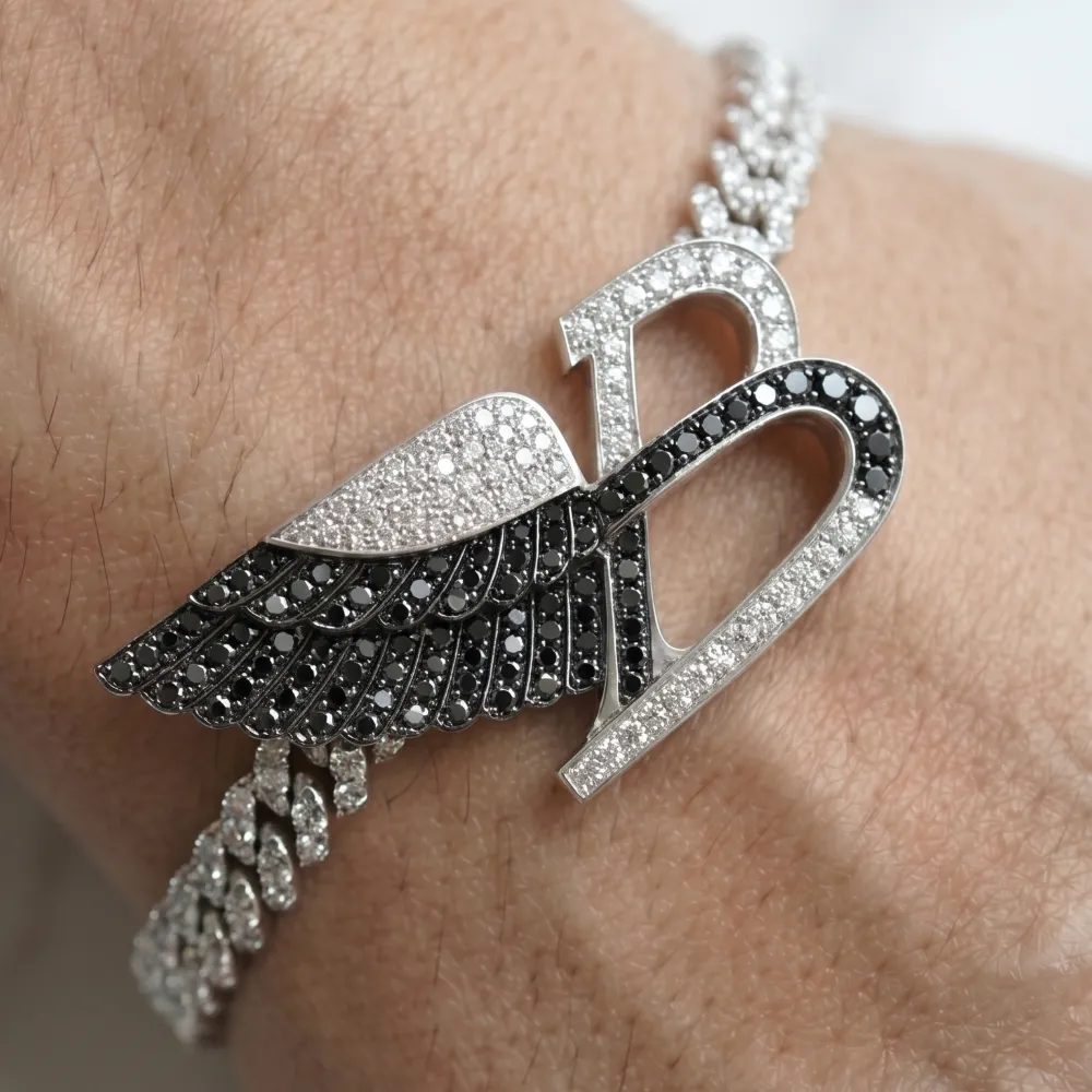 Mens Winged B Diamond Bracelet Mens Windged B Diamond Bracelet