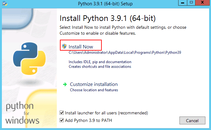 python installation windows