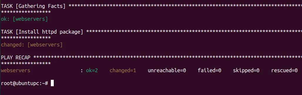 Install Apache using Ansible Yum module