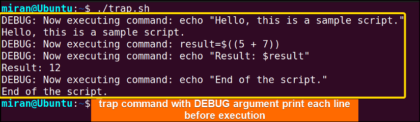 Debugging Scripts Using “trap” Command