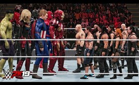 WWE 2K19 30 Giant Avengers & Mini WWE Superstar Royal Rumble Match!