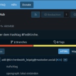Screenshot der Verwaltungsoberflache des Codeberg Repositorys Startodon