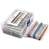 2600Pcs 130 Values Resistor Kit 1/4W, 1 Ohm-3M Ohm RoHS Compliant MelkTemn Resistor Assortment Kit Metal Carbon Film Fixed 1% Electrical Resistors Set Assortment Resistance Optional 100% New
