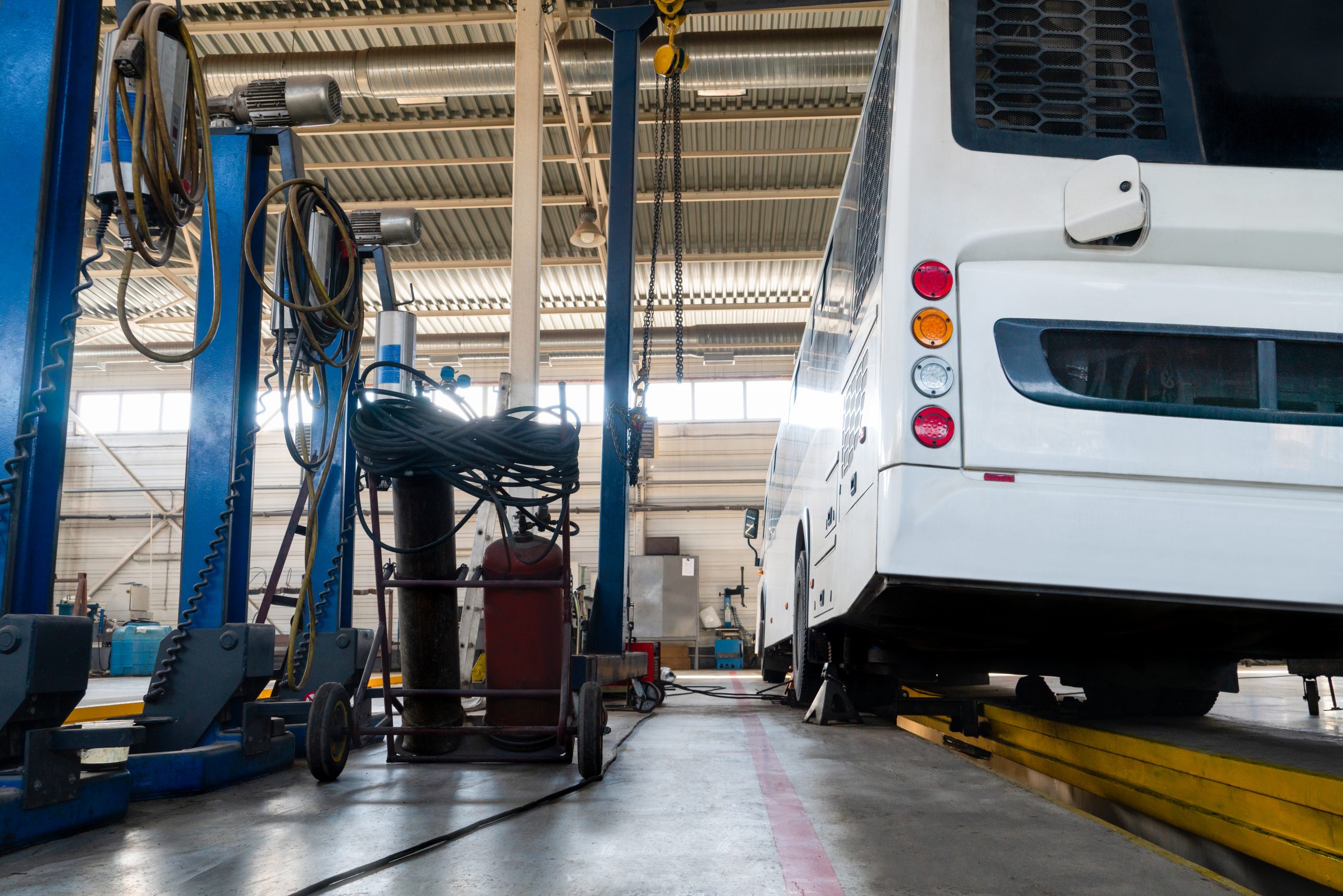 Indoor,Bus,Repair,Service,Workshop