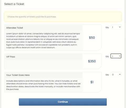 Attendee Ticket Sales in Map D