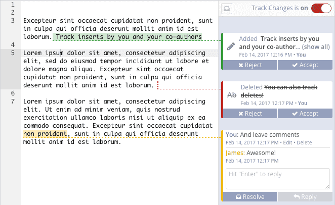 Overleaf Track Change Commenting