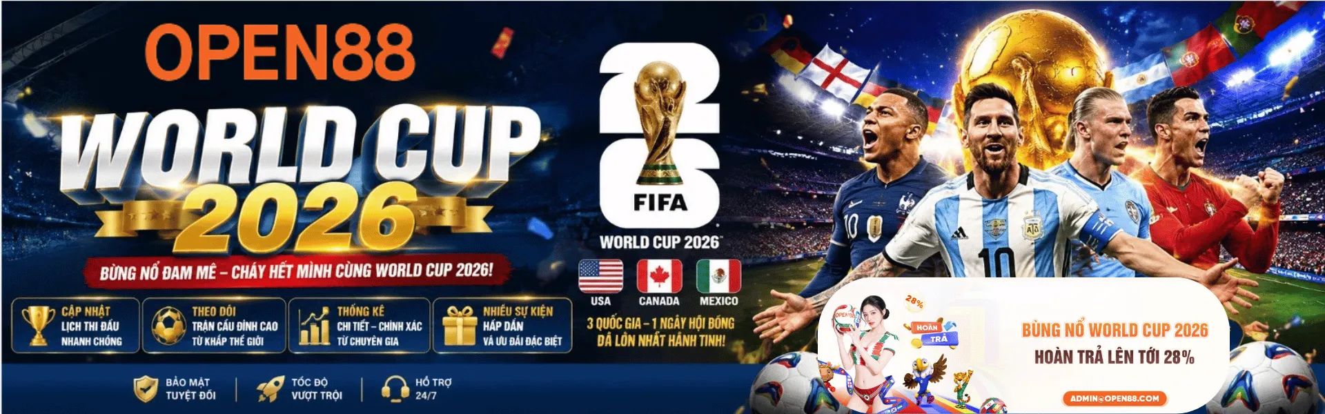 Chào đón ngày hội bóng đá WC2026 cùng OPEN88