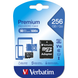 Verbatim Premium U1 MicroSDXC Card 256GB + adapter 