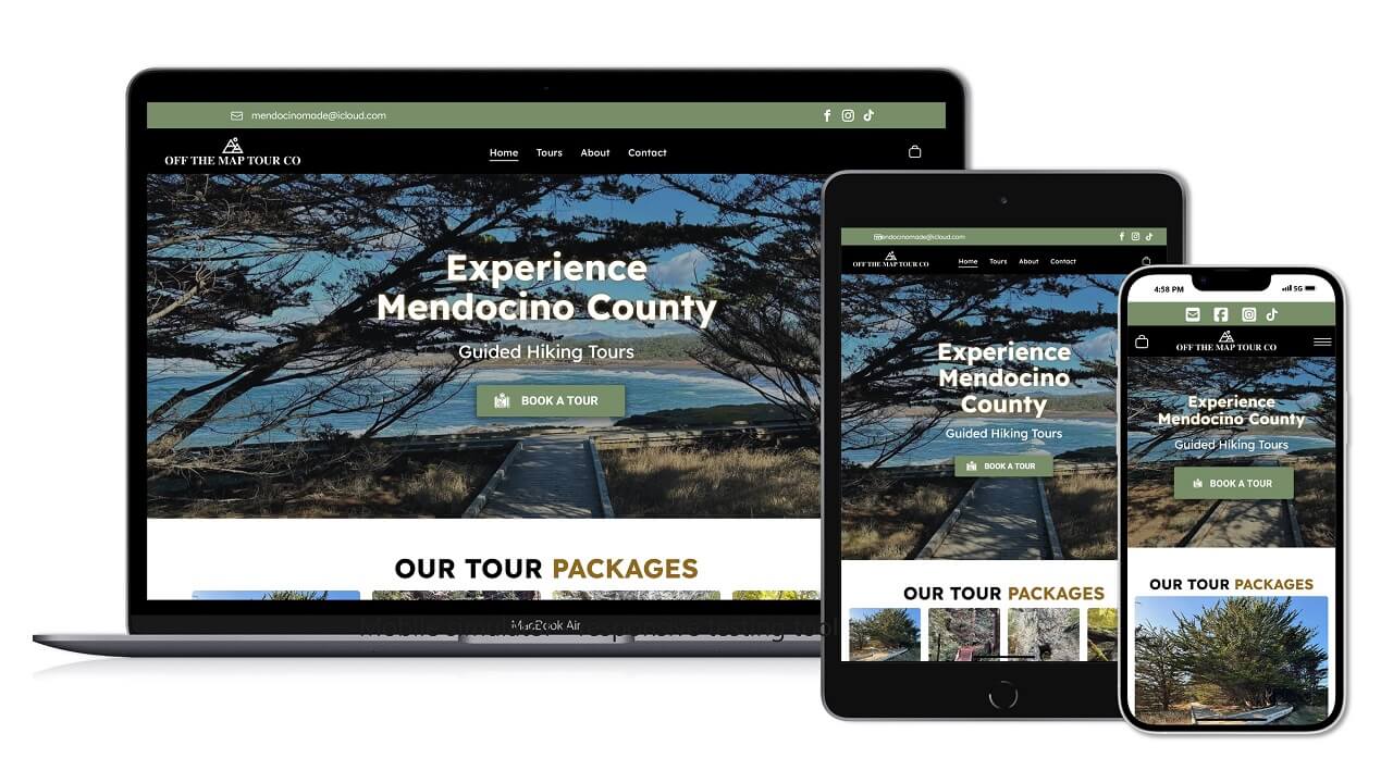 Mendo Web Design Client Website Off The Map Tour Co
