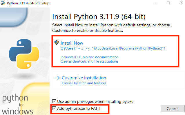 python install