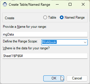 Using Monkey Tools From Table or Range functionality to name the spill range of a Dynamic Array formula