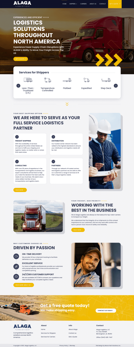 Alaga logistics front page