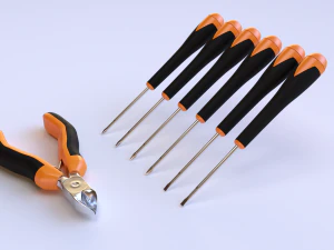 6 piece screwdriver set with bonus side cutters 3D Model