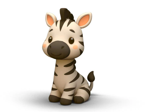 Cebra de rayas Zippy Modelo 3D