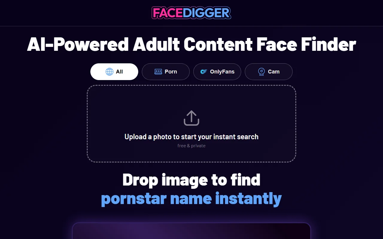 Screenshot: Facedigger Website Review Screenshot of Facedigger Website Review