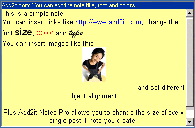 Example of a note