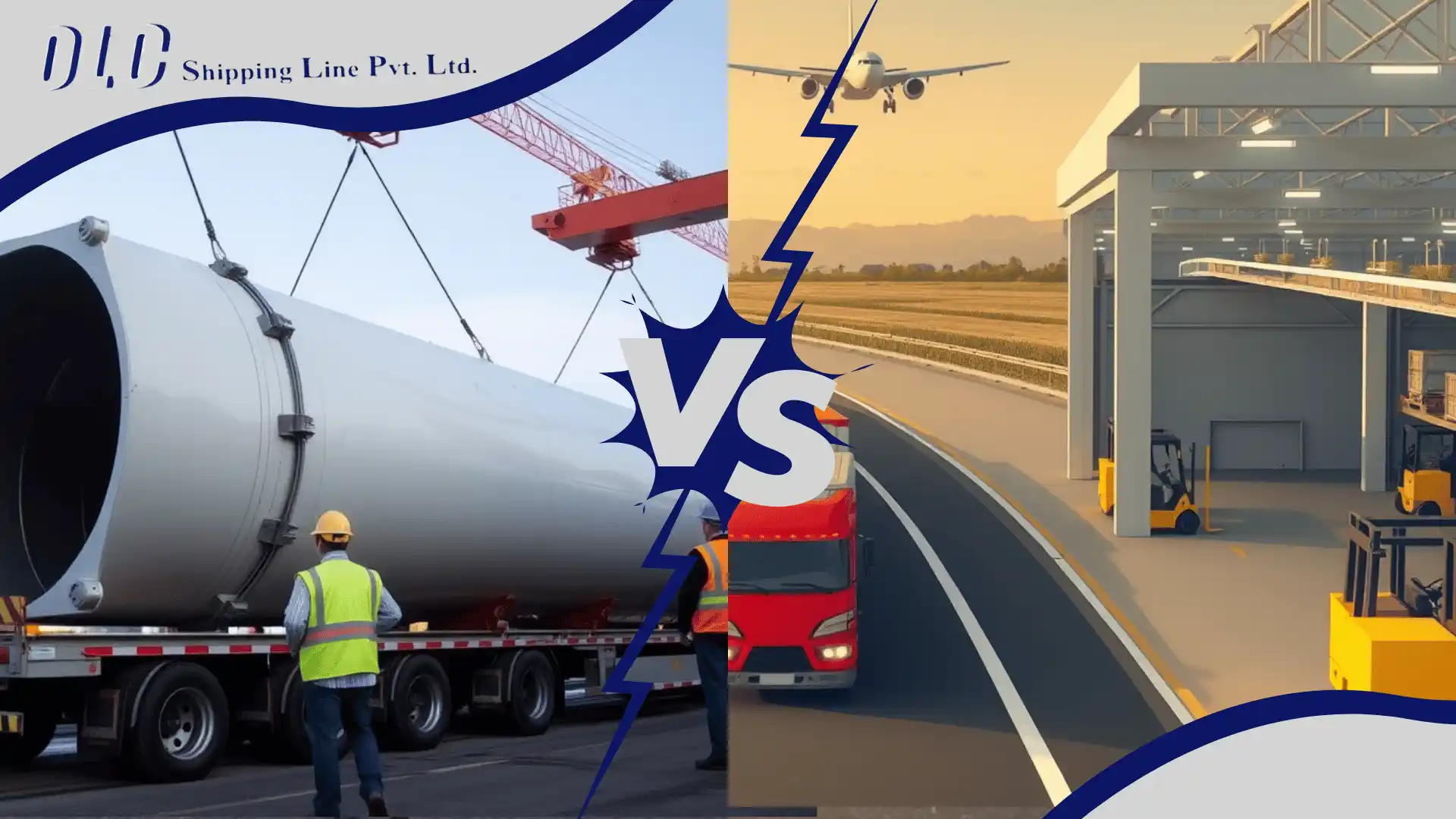 Comparison of Project Logistics vs Standard Freight Services – heavy-duty industrial transport vs. routine freight operations.
