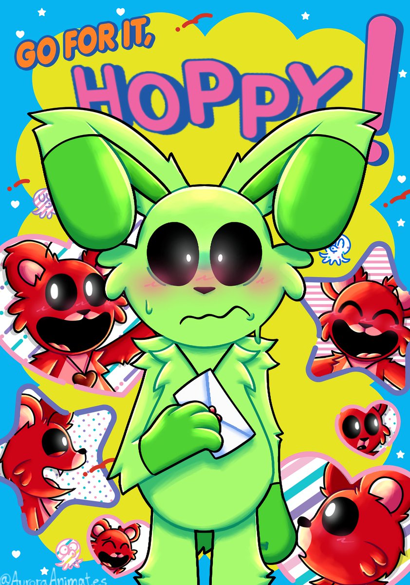 "Go for it, Nakamura!" manga cover but with Hoppy Hopscotch and Bobby Bearhug from Poppy Playtime :]