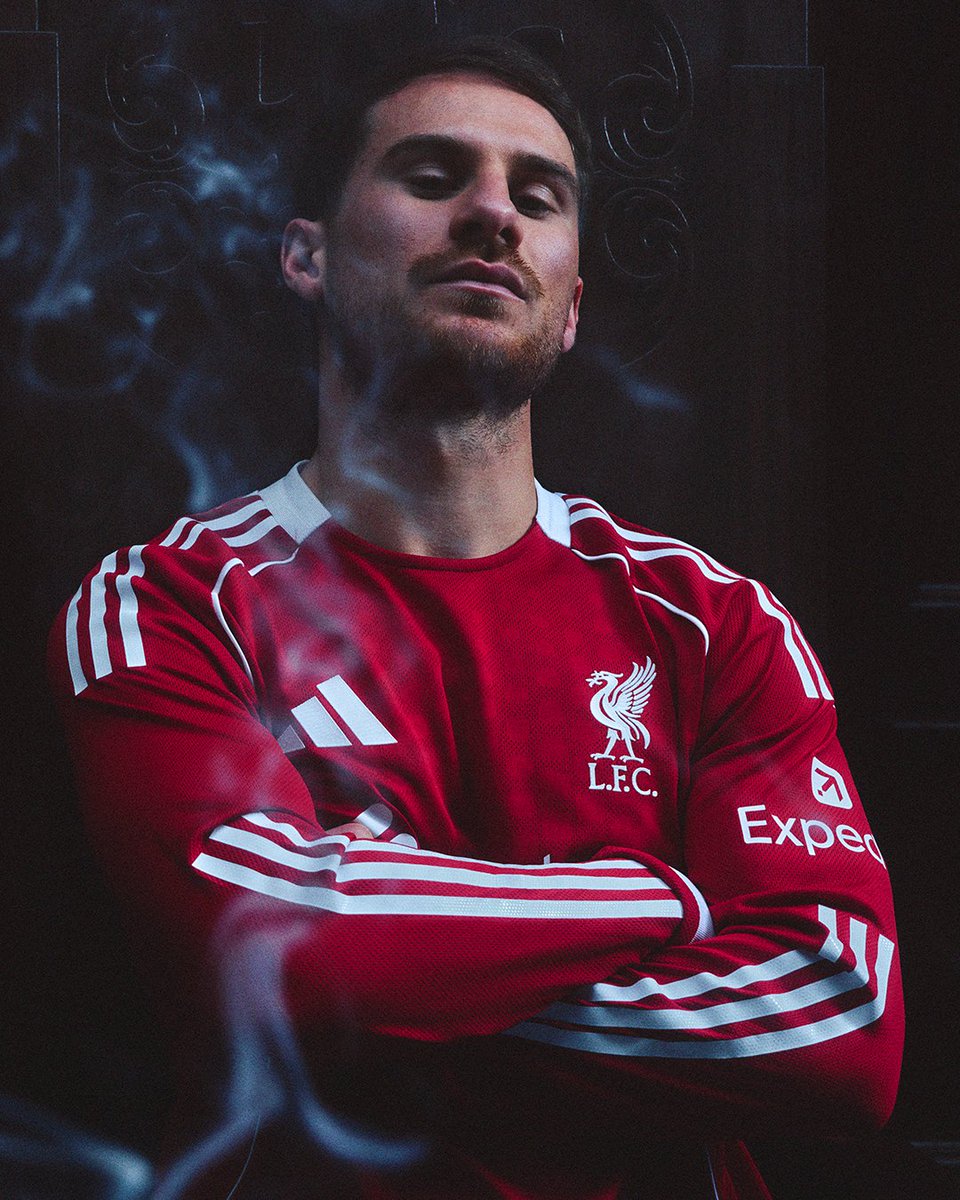 Mac Allister in the new adidas home shirt.