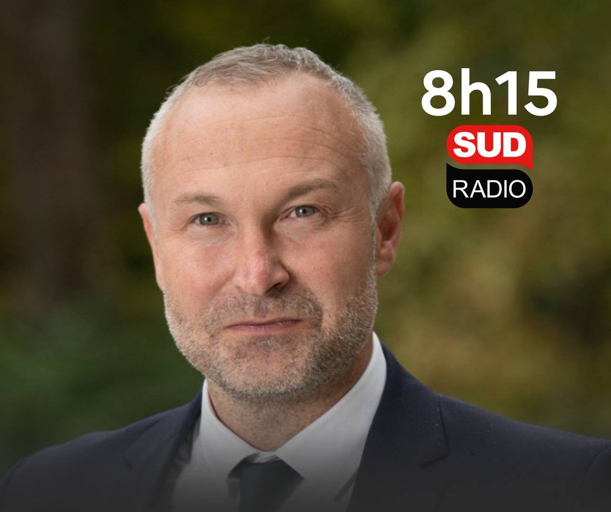 Visuel visage du ministre + logo Sud Radio + 8h15