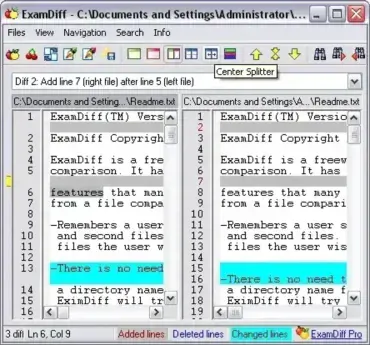 File Comparison with ExamDiff