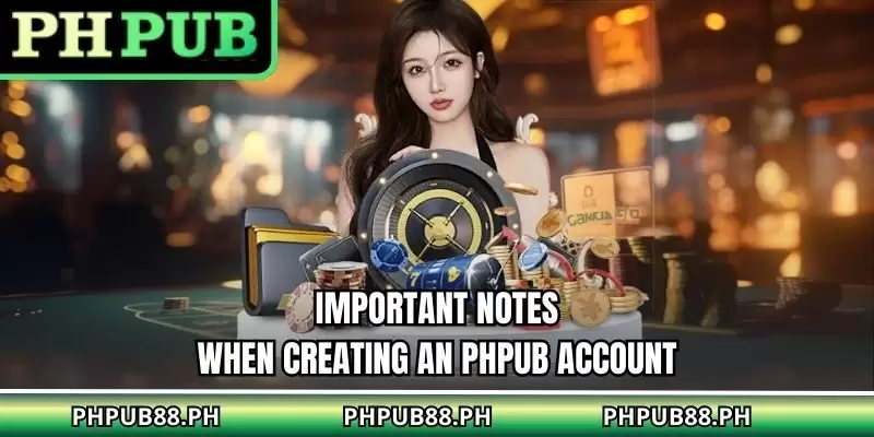 Important notes when creating an PHPUB account