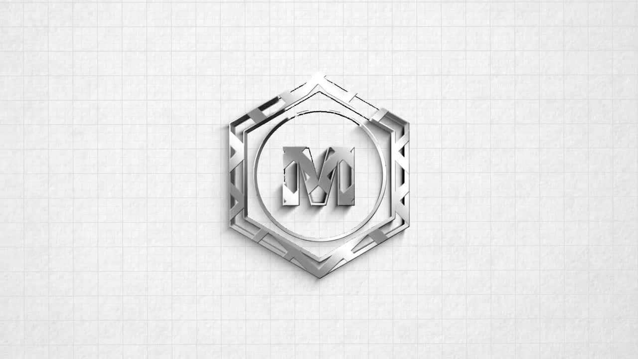 建筑蓝图动态线条logo动画AE模板