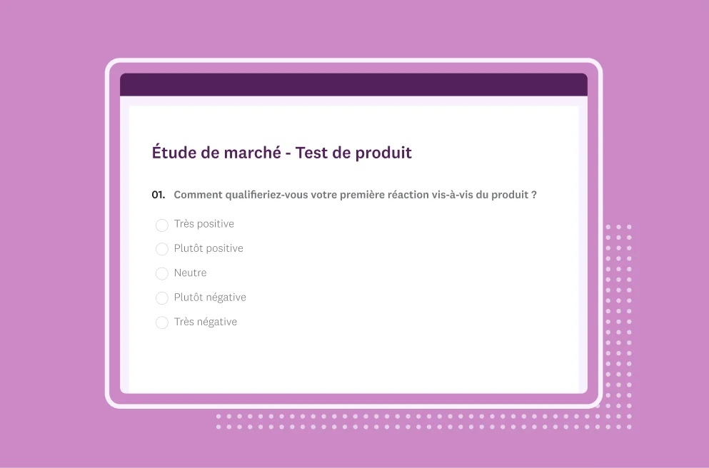 Étude de marché - Modèle de sondage pour test de produit