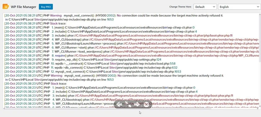 error log
