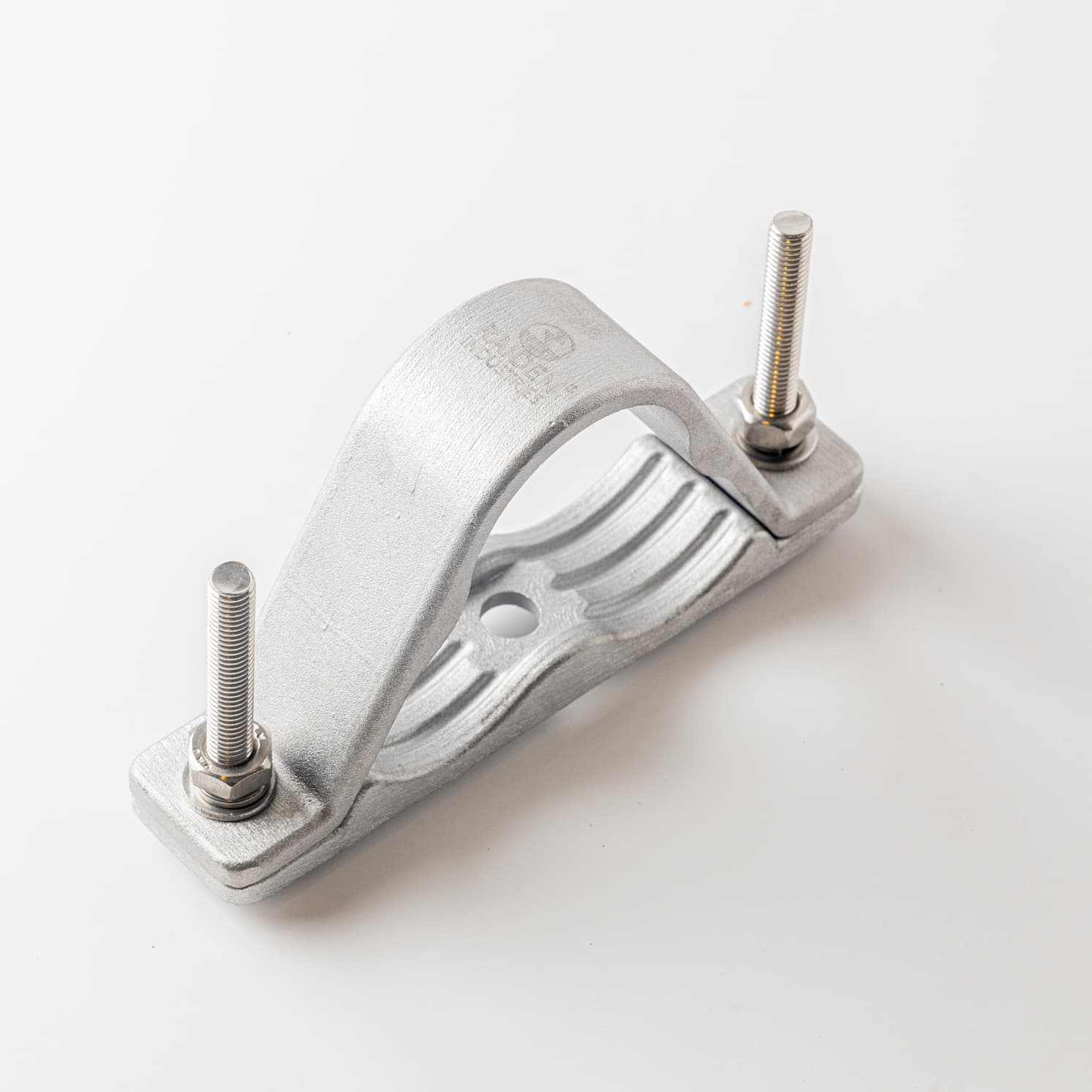 Aluminium double cable cleat for industrial cable support