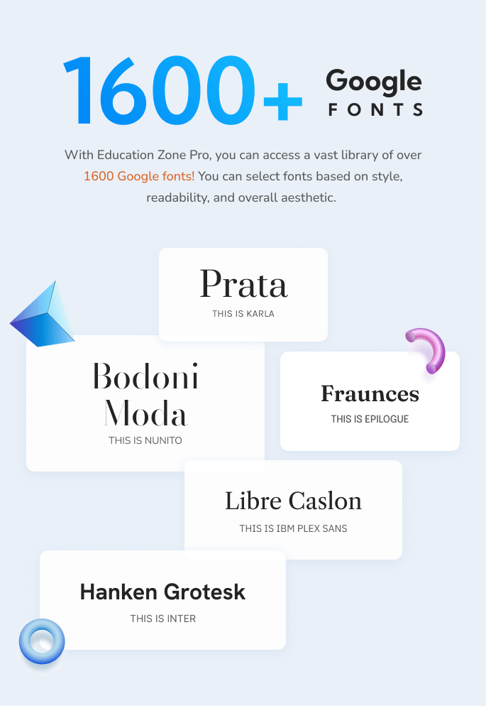 Features of Education Zone Pro