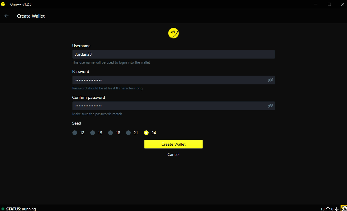 Create Wallet