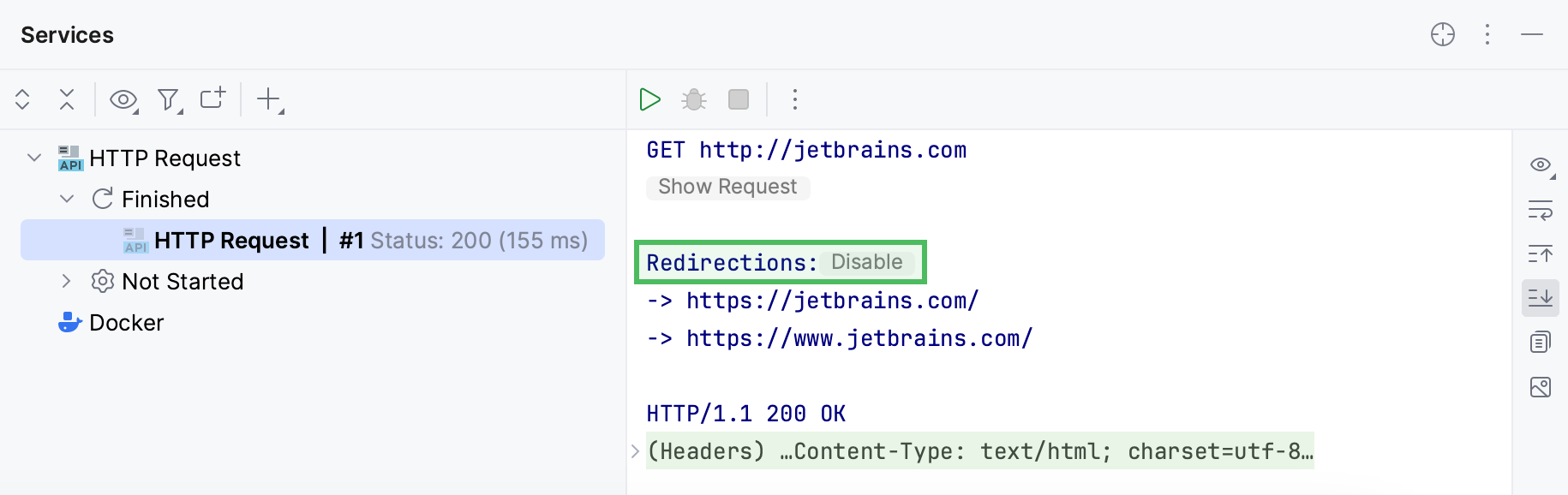 HTTP response with redirections HTTP response with redirections