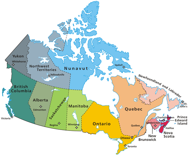 Clickable Map of Canada