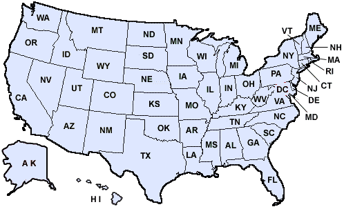 Clickable Map of USA