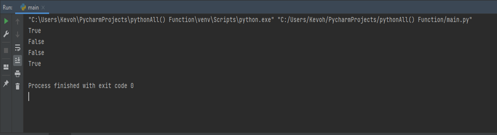 Python All() function example