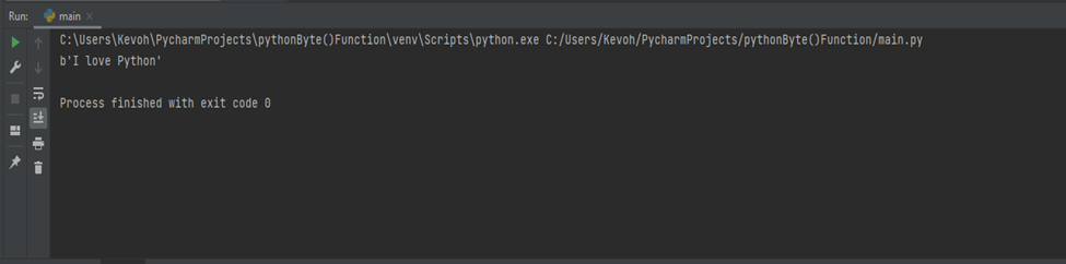 Pythin bytes function