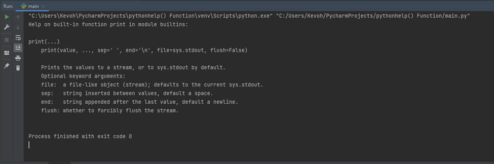 Python help function