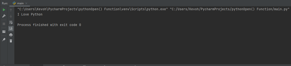 Python open() function to open file