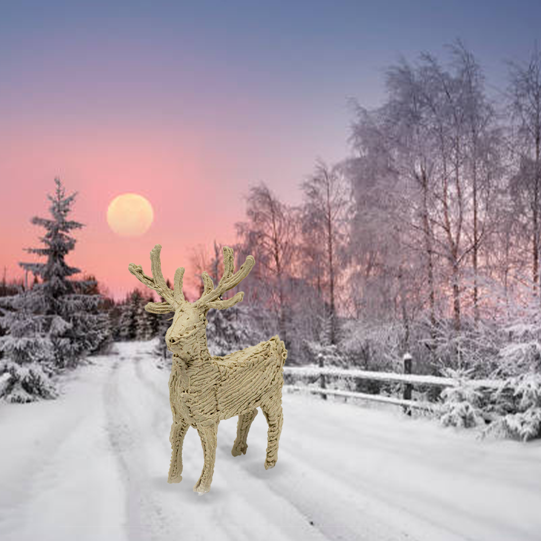 3D pen art: Giraffe on snowy road at sunset. | 3D Pen Tutorial