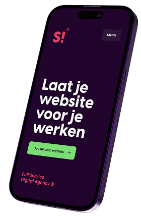 Mock-up van een mobiele telefoon met de oproep om contact op te nemen met Scrolla!