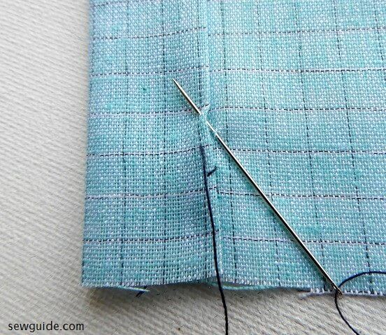 One thread and one stitch through the fold